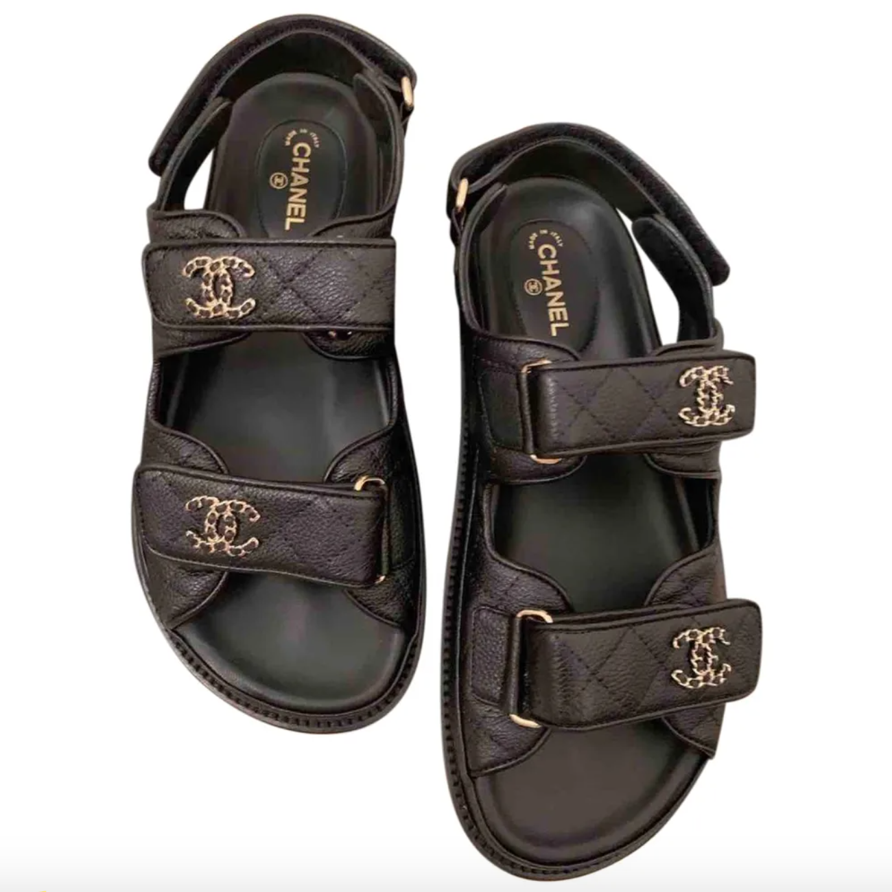 Chanel slippers black sale